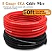 Taukealugs 8 Gauge Wire Copper Clad Aluminum CCA 50FT Black/Red with 8ga lugs,60A Fuse Holder and Heat Shrink Tube - Battery Power/Ground Cable,Car Audio Speaker,RV Trailer Amp Wiring kit