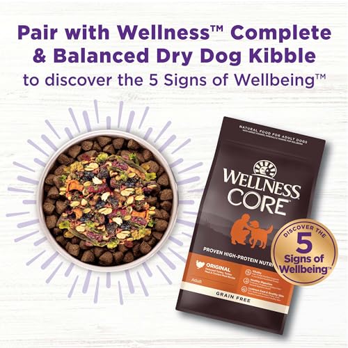 Image of Wellness Bowl Boosters Heart Health Dog Food Topper with Freeze Dried Pieces for Small, Medium, and Large Breeds, Grain Free, Natural, Chicken Recipe, 4 oz Bag