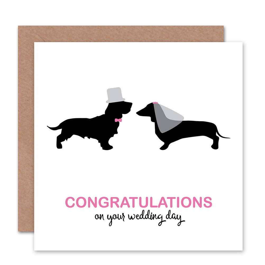 Artery8 Wedding Card - Congratulations Groom & Bride - Dog Lover