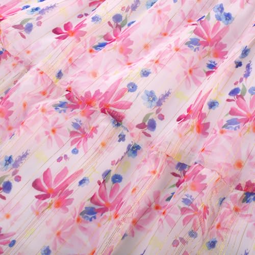 GRACE KARIN Girls Summer Floral Dress Sleeveless Maxi Flowy Hawiian Beach Party Dress 5-14 Years3