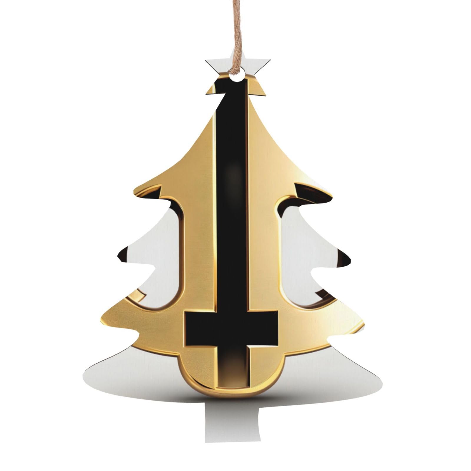 Golden Pattern Printed Christmas Wooden Pendants, Simple and Environmentally Friendly, Holiday decorationsã€‚