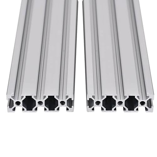 Miniatura 6 de 2 piezas de perfil de extrusión de aluminio 2060 con ranura en T de 23.6 pulgadas, riel lineal anodizado estándar europeo para piezas de impresora