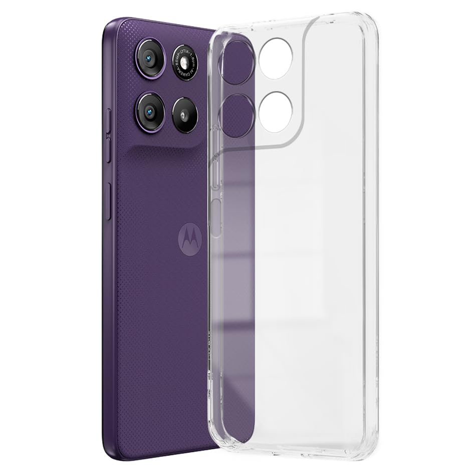 Fashionury Shockproof Crystar Clear Back Case Cover for Motorola Moto G67 Power / G57 Power 5G | Transparent Back Case | Raised Bumps for Camera & Screen Protection-image-41