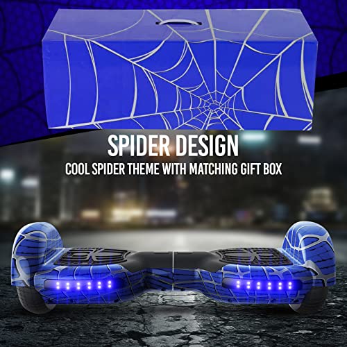Outchoo Hoverboard With Spider Gift Box, Built-In Bluetooth Speaker, 6.5" Led Wheels & Headlight Self Balancing Scooter, Ul2272 Safety Certified (Blue) #TOP1