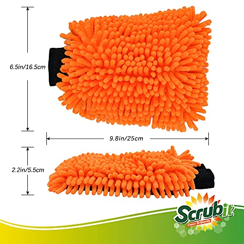Scrubit Car Wash Mitt Car Scrubber - 2 Pack – Scratch-Free Car Sponges For Washing, Dual Sided Wash Mitts For Car Washing - Premium Car Wash Sponge For Cars, Trucks, And Boats #TOP5