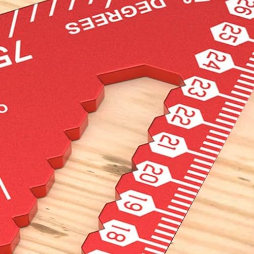 Regla triangular para carpintería con pasador de marcado de 30 cm en color rojo 6