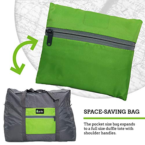 Go Far Compact Foldable Pocket Travel Bag for Business and Personal Travel - Green3