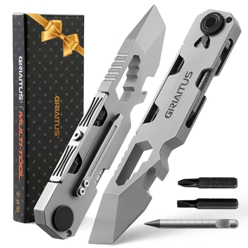 Edc Pry Bar 10IN1 Multitool mit Bidirektionalem Ratschenschraubendreher und Ewigem Stift, Schraubenschlüsseln, Brecheisen, Flaschen und Boxöffnern Geschenke für Männer Camping Zubehör