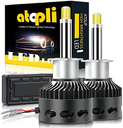 ATOPLI H1 LED Headlight Bulbs 8 Sides CSP Chips 20000LM 6500K 360 Degree Lighting Replacement for High Beam Low BeamLight Extremely Bright White Conversion Kit,Pack of 2