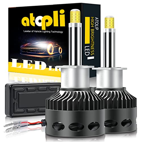 Atopli H1 Led Headlight Bulbs 8 Sides Csp Chips 20000Lm 6500K 360 Degree Lighting Replacement For High Beam Low Beamlight Extremely Bright White Conversion Kit,Pack Of 2 #TOP6