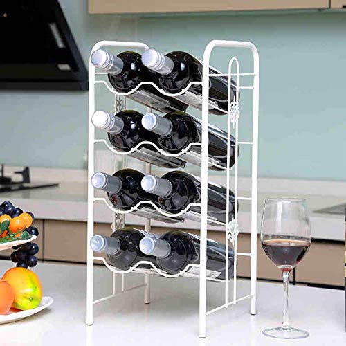 Soporte para botellas de vino montaje pared blanco miniatura 3