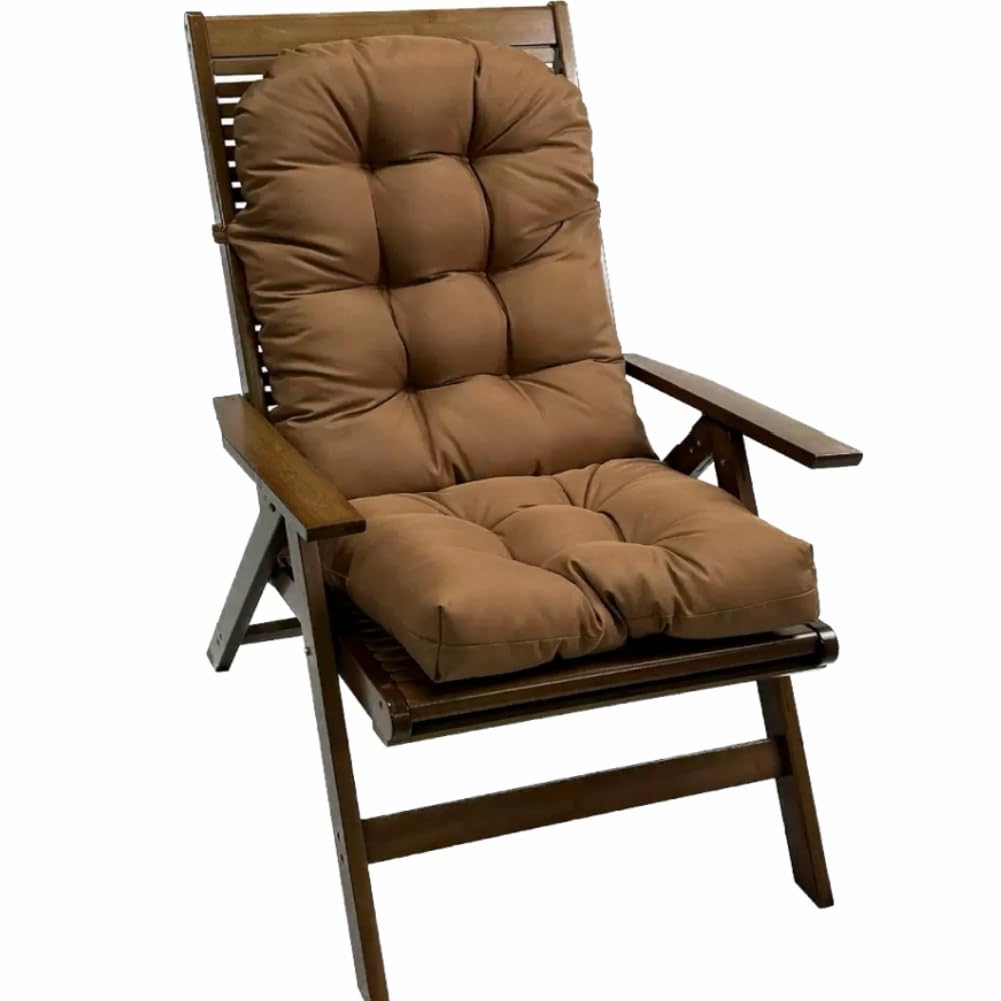 Photo 1 of psmacra Adirondack Chair Cushion, Waterproof Indoor/Outdoor Rocking Chair Cushion ?44inch/48inch High Back Patio Cushions with Ties?Waterproof?Sunscreen and Fade-Resistant (Coffee, 44x20in)