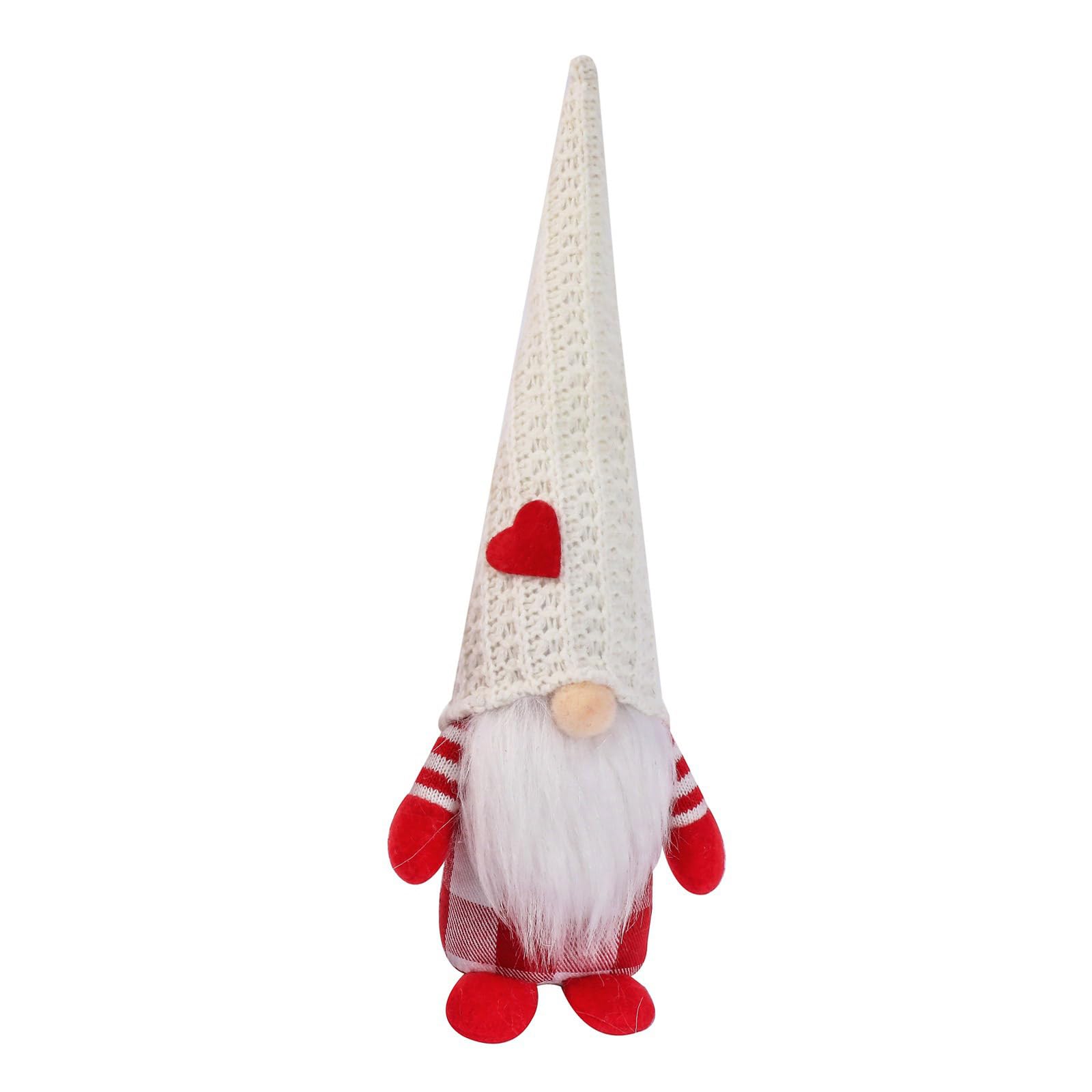 Hsioluted Valentine ' s Day Gnomes Figurine Knit Hat Faceless Doll Decorative Gnomes Statues for Festive Gift Wife Gift