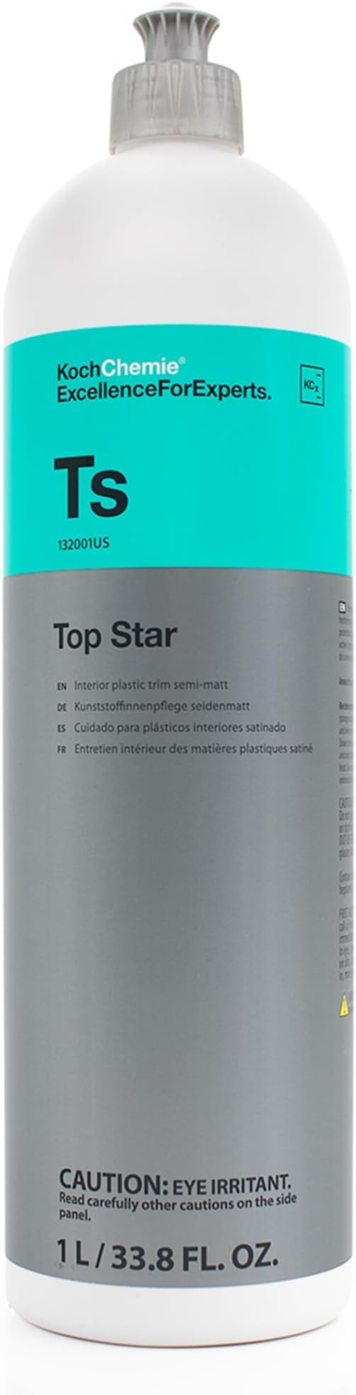 TS - Top Star - Interior Plastic and Vinyl Conditioner, UV Protection, Interior Plastic, Dash, Vinyl & Leather, Like New OEM Finish (1 Liter)
