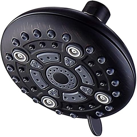 G-Promise High Pressure Fixed Shower Head, Bathroom 6 Spray Settings Showerhead with Metal Adjustable Ball Joint, 5 Inch Wall Mount Relpacement Shower Head for Mordern Shower Upgrade Cover