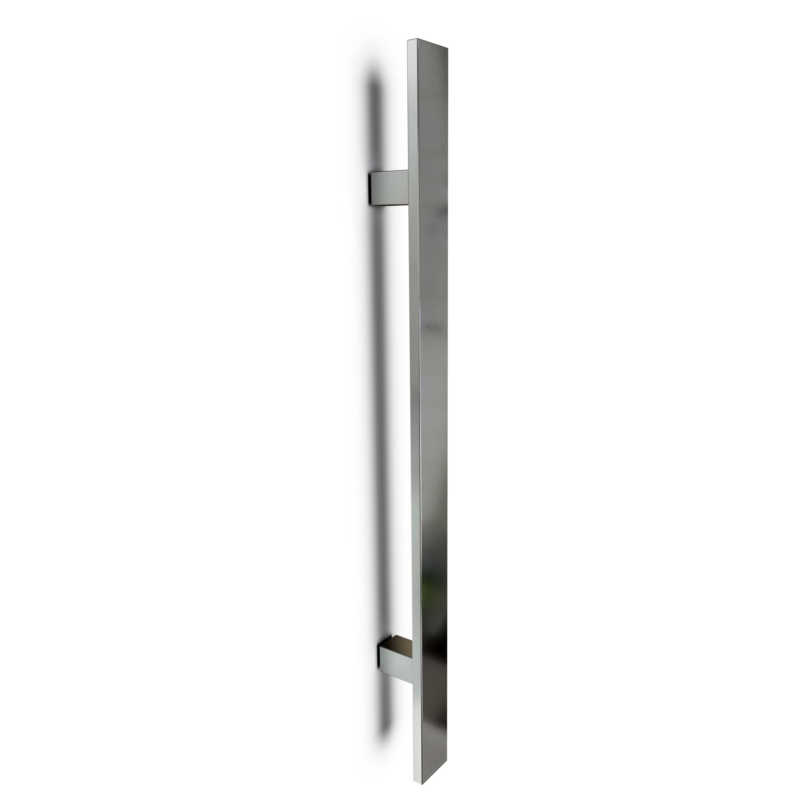 Oppali Brushed Stainless Steel Square Rectangle Entrance Door Pull Handle Art.540 | Rectangle T-Bar | 120Cm Total Length