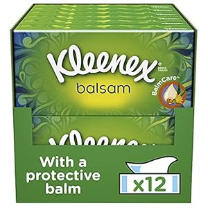 Kleenex Balsam Facial Tissues – Pack of 12 Tissue Boxes – Balm Tissues Protect and Soothe Your Nose when You’ve Got a…