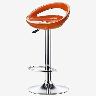 YUMUO Taburetes de Bar Altura Ajustable Alto 63-81cm Taburetes con reposapiés de Metal y Asiento de Resina Sillas de Comedor para el Desayuno para la encimera de la Cocina J1120 (Color: Rojo)