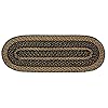 Vhc brands farmhouse primitive jute black striped stair tread oval latex floor decor 85×27  urban country home decor