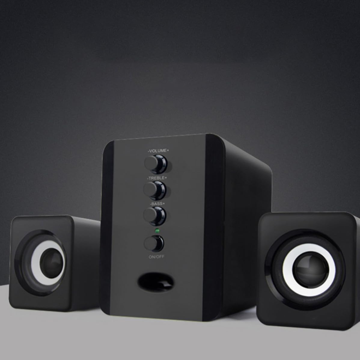 Altoparlante USB per Computer Nero Mini Compatto in Plastica Controllo Volume e Porta Audio 3.5mm, Speaker da Scrivania per Ufficio e Casa Colore Casuale