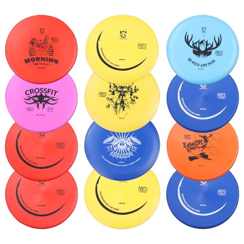 CROWN ME PDGA Approved 12 Pack disc Golf Discs, Includes 4pcs Drivers, 4pcs Mid-Ranges, 4pcs Putters.