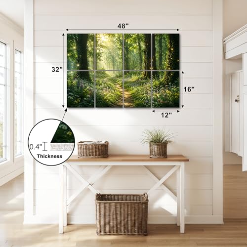 8 Pack Paneles Acústicos Artísticos Absorbentes de Sonido 48"x32" Decorativos Forestales con Luciérnagas miniatura 2