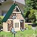 Bee House Hanging Insect Hotel – Natural Wooden Bee Hotel for Outdoors, DIY Insect Shelter for Garden, Yard, or Balcony – Attracts Pollinators Like Bees, Butterflies & Ladybugs