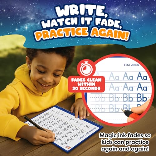 Magic Grooved Writing Practice for Kids – 5 Reusable Grooved Handwriting Books for Ages 3–5 & 6–8 - 49+ Activities for Alphabet, Numbers, Math & Drawing - Erasable Magic Ink - Pen Grip for Small Hands — view 4