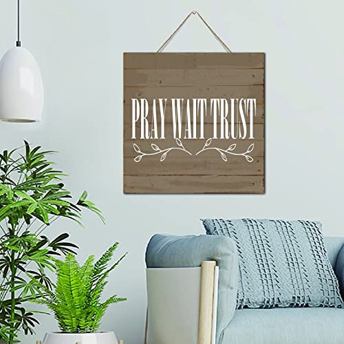 Cuadro Pray Wait Trust para decorar paredes de cocina y baño con estilo 2