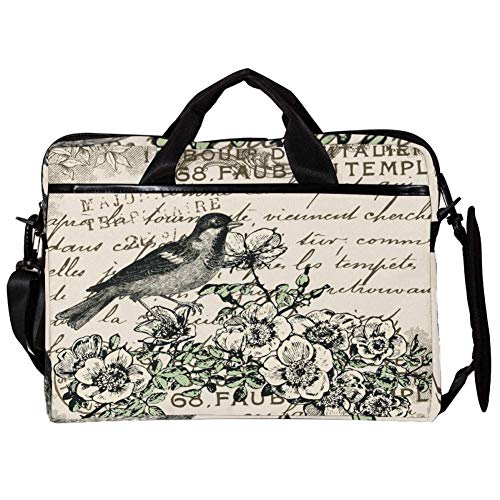 Maletín para portátil de 14" a 15.4" Medievalbirdflowerpostcard funda protectora ordenador