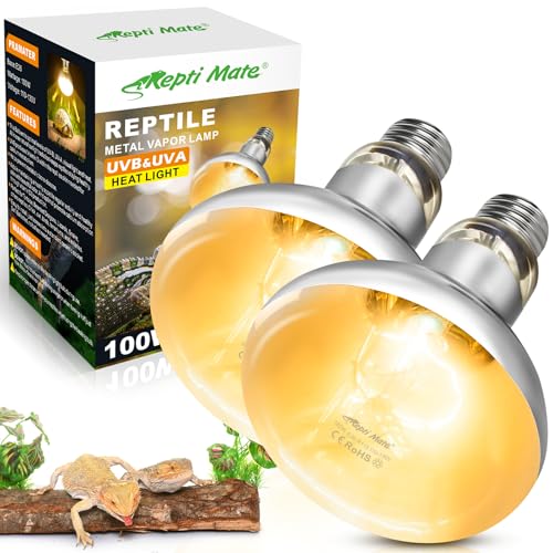 REPTI MATE 2 Pack 100W Reptile Heat Lamp Bulbs, Full...