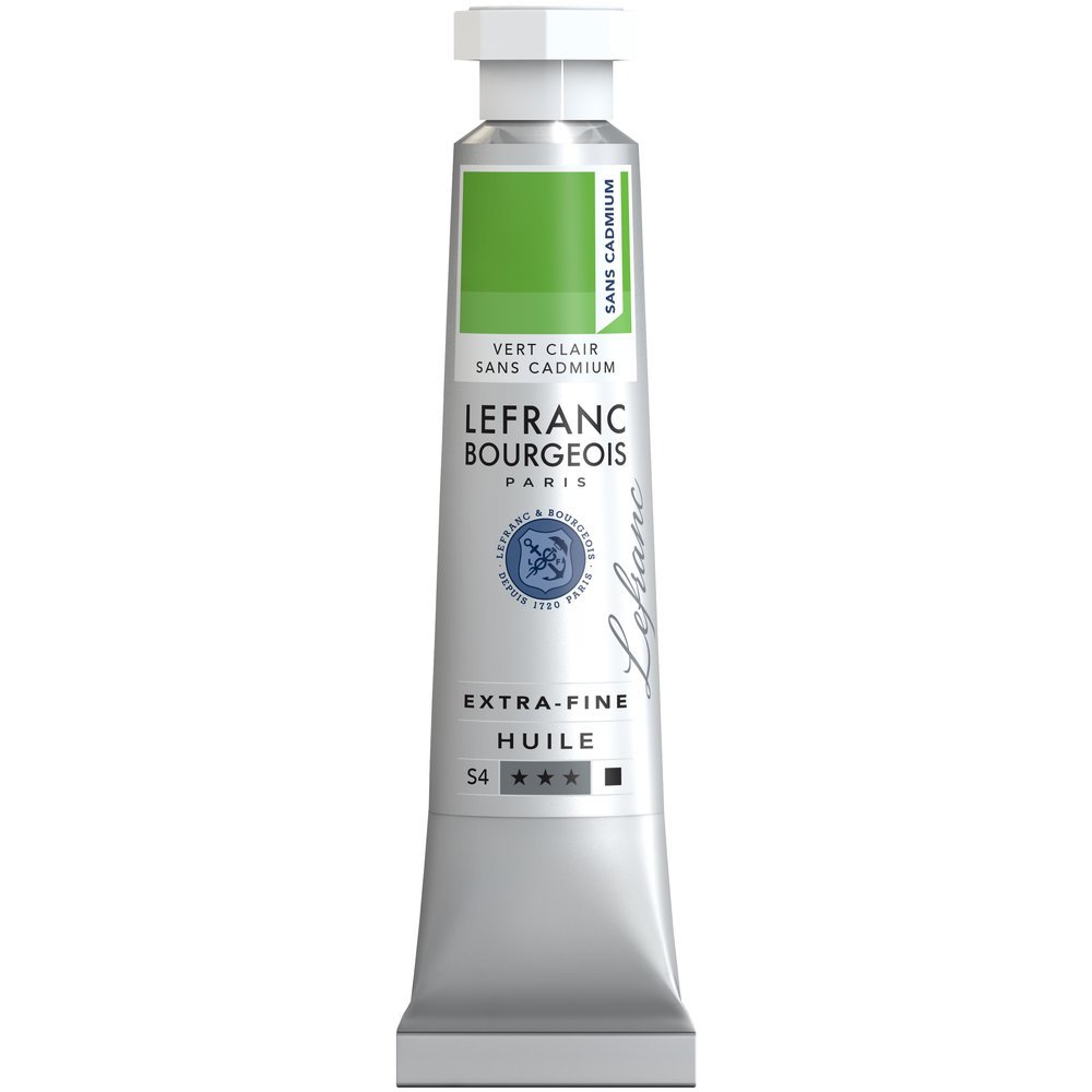 Lefranc Bourgeois 404982 extra feine Ölfarbe in Künstlerqualität aus hochwertigen Pigmenten, lebendige Farben, hohe Lichtechtheit, 20ml Tube - Hellgrün Kadmiumfrei