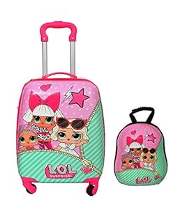 Ds PARADISE Polycarbonate 16 Inches & 13 Inches Hard Trolley Bag & Backpack (DPCSO18_Pink)