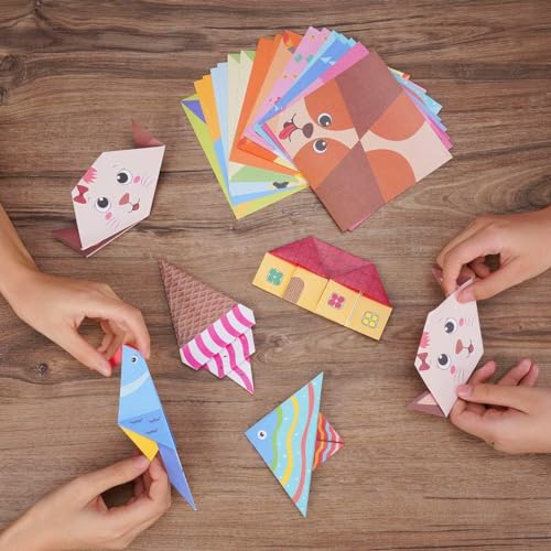 Image of DIY Art & Craft Kits for Boys /Girls 4-8years Old Mess Free No GUE,No Scissors Art Kits, Fun Activity Drawing for Child (Paper Origami)