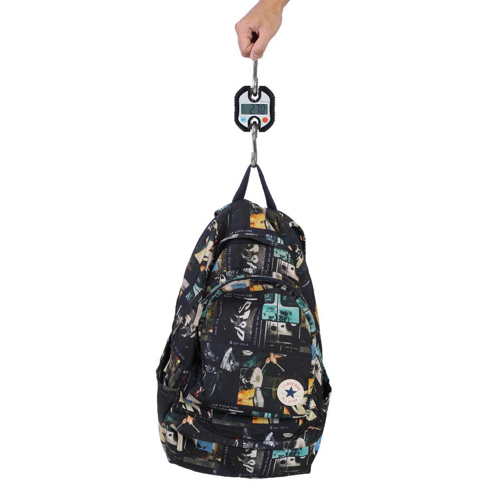 Báscula de equipaje, mini grúa portátil LCD digital electrónica Gancho balanza colgante balanza de bucle balanza digital viaje postal postal pesca balanza.(negro)