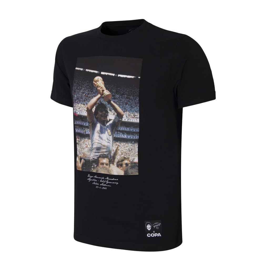 COPA - T-Shirt - Uomo - Maradona - Celebrativo Argentina Coppa del Mondo 1986-100% Cotone