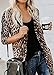 Shirt Cardigan for Women Printed Cardigan Leopard Coat Long Sleeve Open Front Cardigan Top w Pockets Brown
