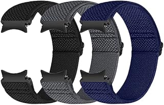 Runostrich Elastische Armband kompatibel mit Samsung Galaxy Watch 6/5/4 40mm 44mm/Galaxy Watch 5 Pro/Galaxy Watch 6/4 Classic 43mm 47mm 42mm 46mm Nylon Ersatzarmband Sport Uhrenarmband Damen Herren