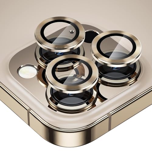 Image of DD SON Back Camera Lens Protector Tempered Glass For iPhone 13 Pro /iPhone 13 Pro Max (Gold) Case Friendly with Edge to Edge Coverage and Easy Installation Kit, Pack of 1