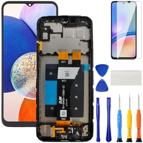 for Samsung A14 5G Screen Replacement with Frame for Samsung Galaxy A14 a146u s146vl a146a a146w LCD Display Touch digitizer Screen Assembly Part with Repair Kits 6.6 inch Black