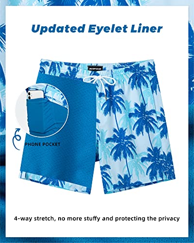 Image of SURF CUZ Mens Swim Trunks with Compression Liner Swim Shorts 7 inch Swimming Trunks Stretch 7 Inch Swim Suits Quick Dry