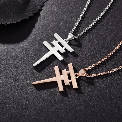 2 fashionable Tokyo hotel necklaces, minimalist stainless steel Tokyo hotel pendant, men and women's clothing accessories2