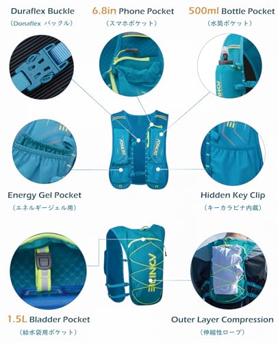 Image of TRIWONDER Hydration Running Vest Backpack, Lightweight Water Pack for Men Women Hydration Backpack for Trail Race, Hiking, Cycling, Climbing, Camping, Jogging, Marathon