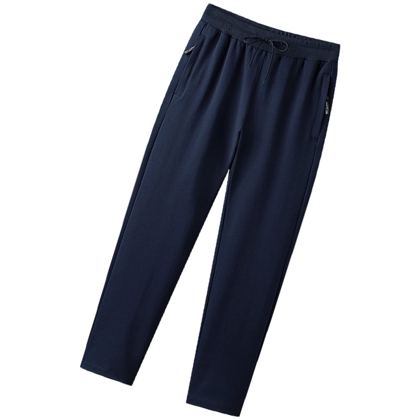 Hombre Corte Ajustado Pantalón de Chándal de Algodón Pantalón de Jogging con Bolsillos con Cremallera (S-6XL, Fondo Abierto/Fondo Cerrado)