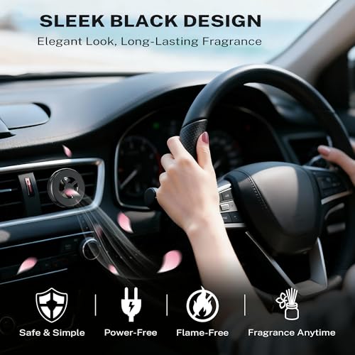 Image of 2 Pack Car Fragrance Holder Compatible with Bath & Body Works Refills (Not Included), Air Freshener Vent Clip or Visor Clip, Refillable Scent Holder, Easy to Open Car Diffuser (Classic Black)