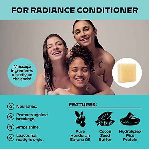 Nole Conditioner Bar Fragrance Free Radience, Hydration Your Hair Needs, Nothing Extra | Sustainable, 100% Plastic Free Packaging, Eco-Friendly | 2.12 Oz #TOP1