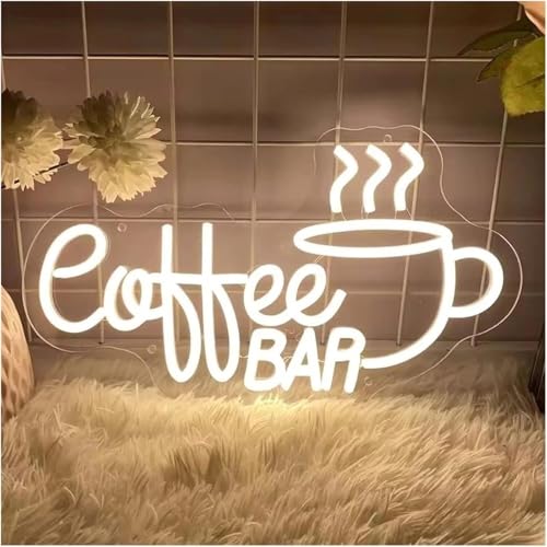 Néon Coffee pour bar et restaurant : enseigne lumineuse LED déco murale 35x23cm