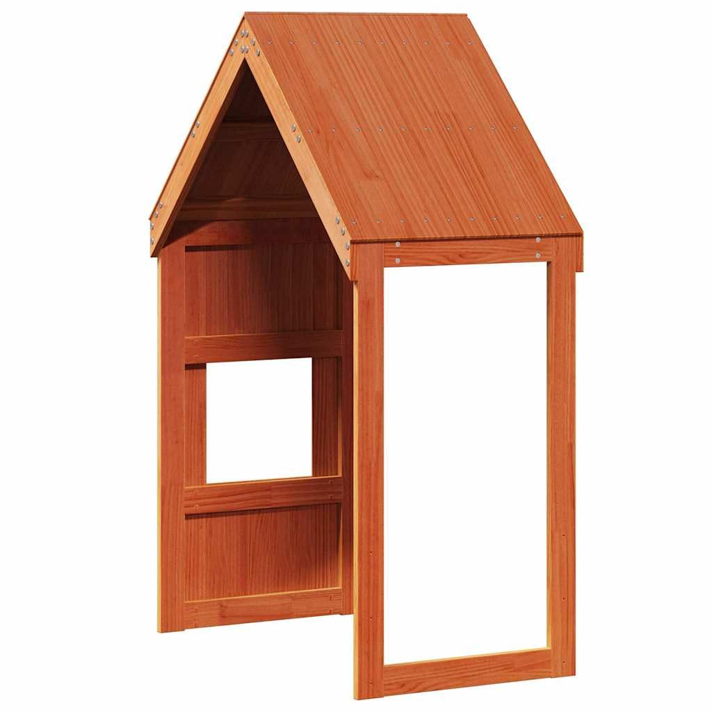 Techo para cuna de madera de pino maciza, color marrón cera, 55 x 84 x 132 cm, con lado abierto, adecuado para habitaciones infantiles, accesorios para marco de cama y montaje, somier de