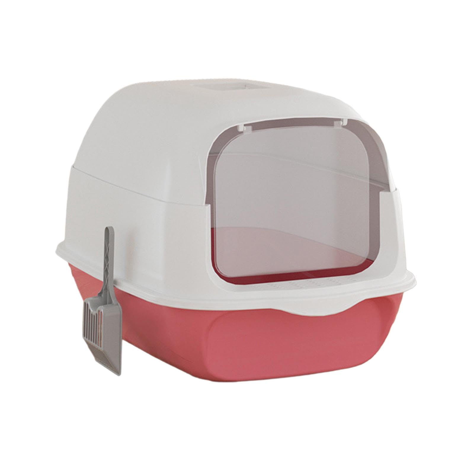 Bac à Litière pour Chat Fermé Toilette Pliable pour Chaton avec Porte Plateau Hygiénique en PP Pelle Fournie Protection Contre Les Projections, Cyan