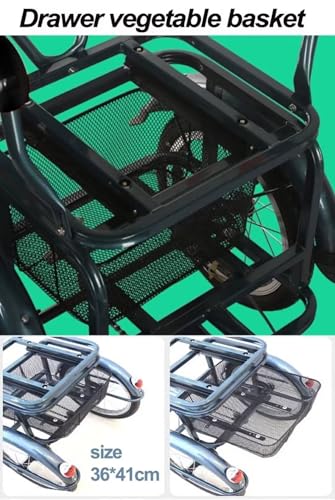 Triciclo para adultos y ancianos de 16 pulgadas, triciclo con pedales, asiento esponjoso con reposabrazos, triciclo cruiser de 3 ruedas, ruedas neumáticas con radios, color vino rojo miniatura 6